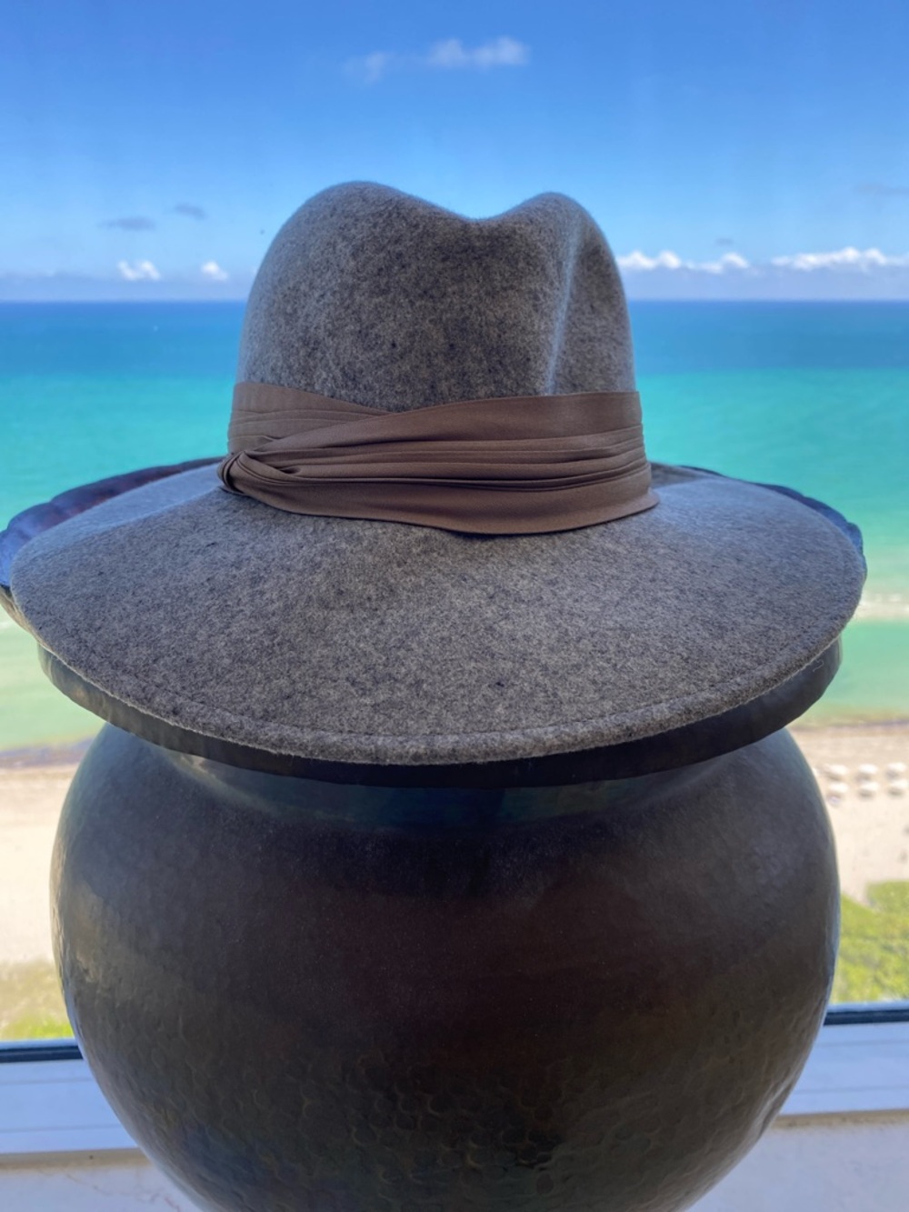 Classic Gray Wool Fedora with Brown Band